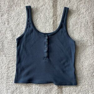 blue Henley crop tank top wild fable
